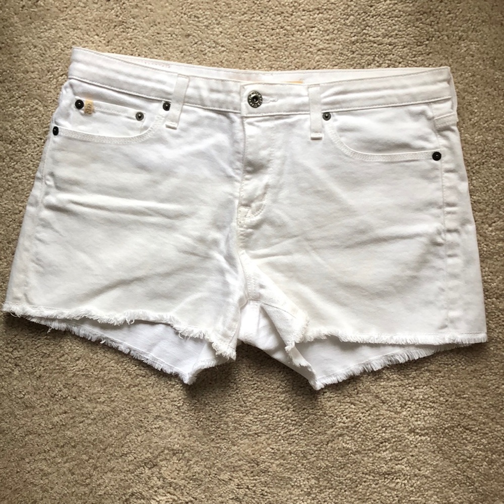 White jean shorts